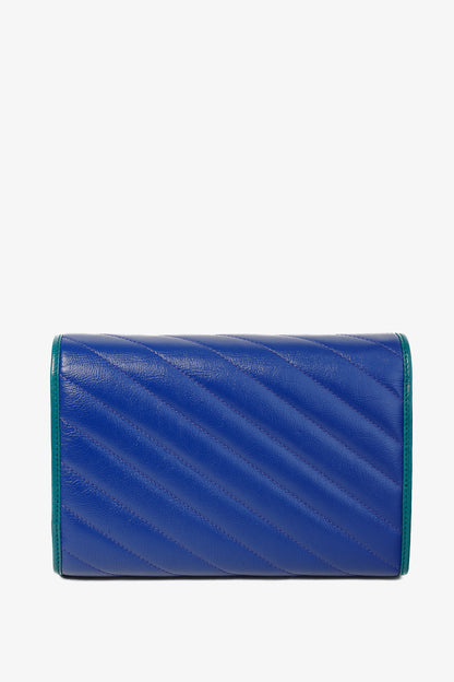 Gucci Torchon GG Marmont Imperial Blue & Pavone Matelasse Shoulder Bag