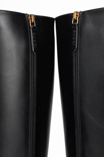 Gucci Rosie Black Elite Calf Leather Riding Boots