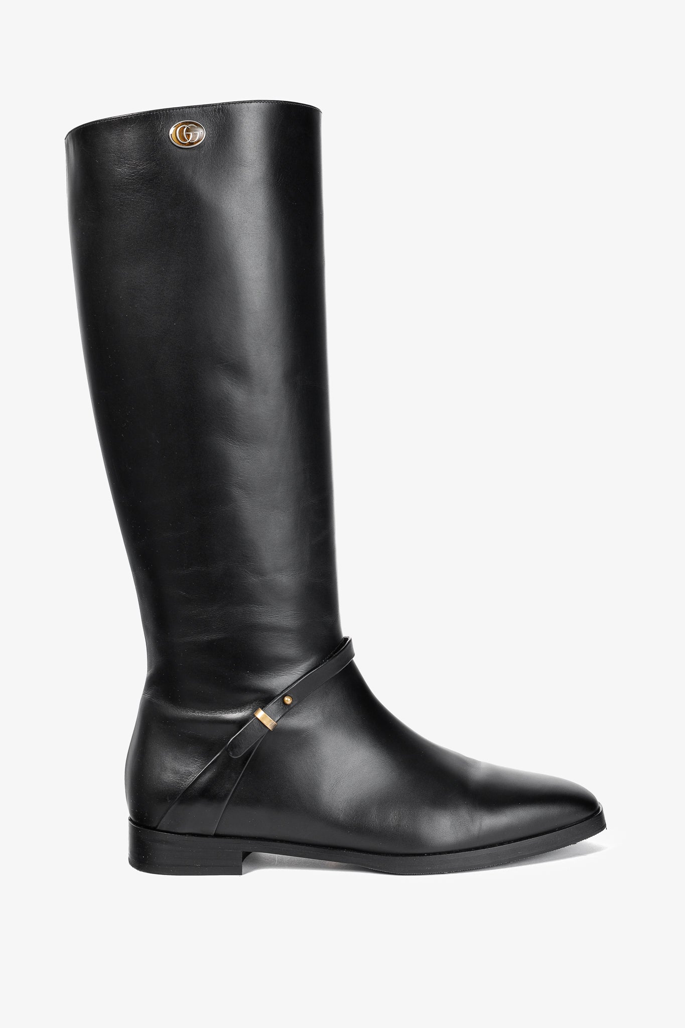 Gucci Rosie Black Elite Calf Leather Riding Boots