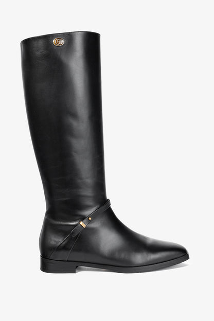 Gucci Rosie Black Elite Calf Leather Riding Boots