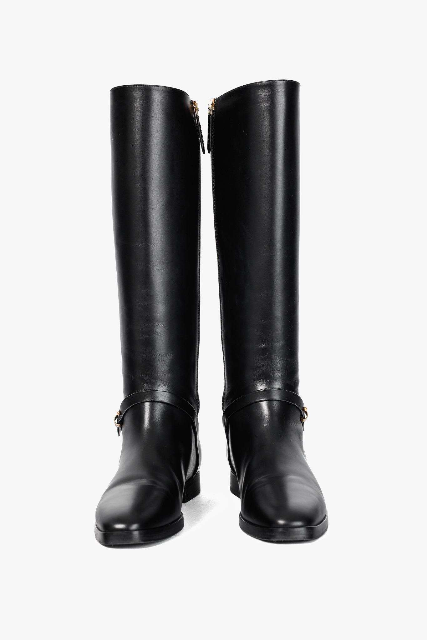Gucci Rosie Black Elite Calf Leather Riding Boots