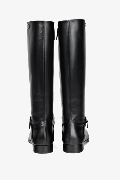 Gucci Rosie Black Elite Calf Leather Riding Boots