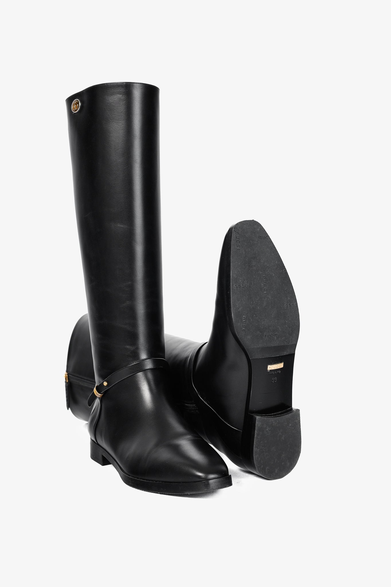 Gucci Rosie Black Elite Calf Leather Riding Boots