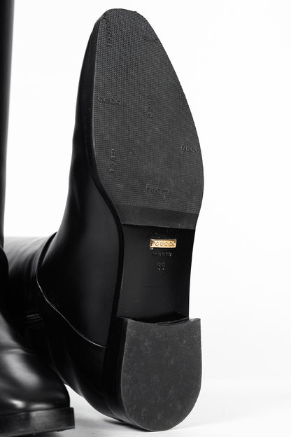 Gucci Rosie Black Elite Calf Leather Riding Boots