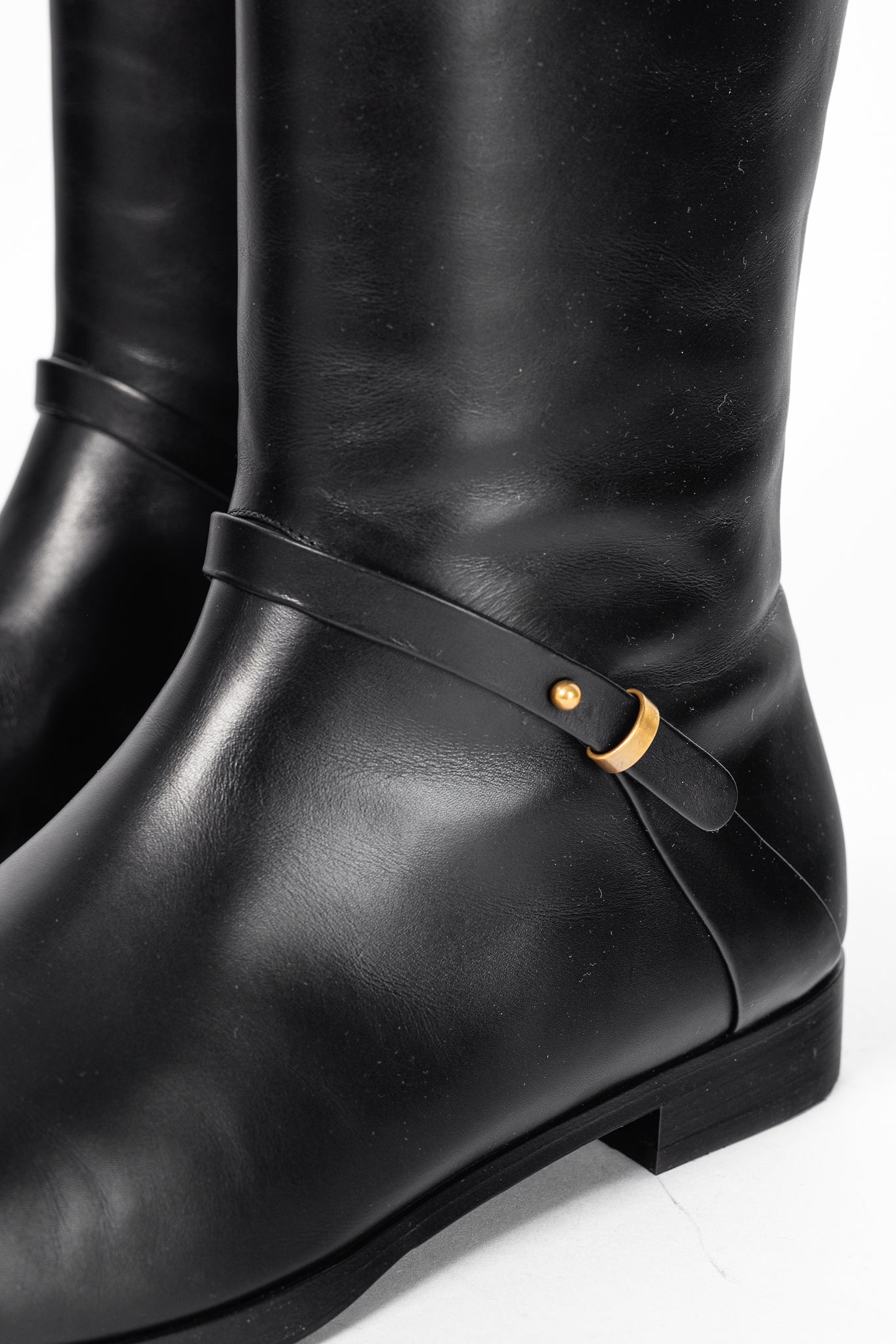 Gucci Rosie Black Elite Calf Leather Riding Boots