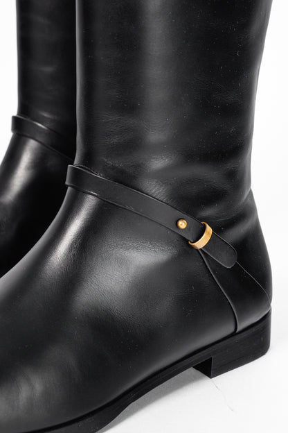 Gucci Rosie Black Elite Calf Leather Riding Boots