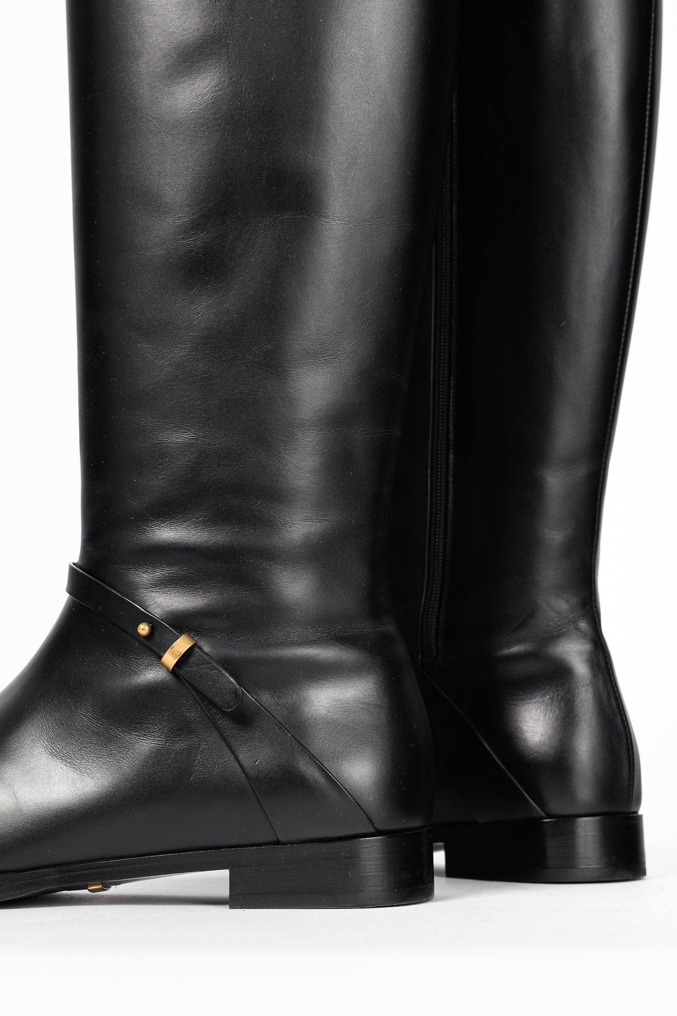 Gucci Rosie Black Elite Calf Leather Riding Boots
