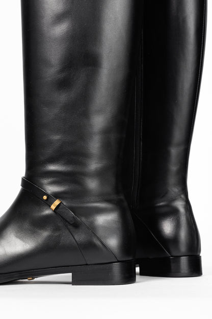 Gucci Rosie Black Elite Calf Leather Riding Boots