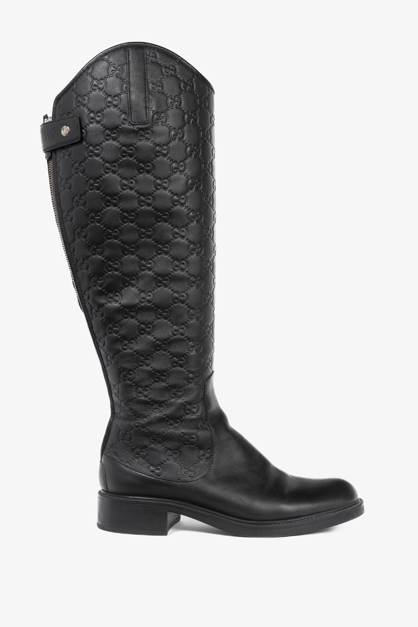 Gucci Maud Nero Soft Guccissima Leather Knee-High Riding Boots