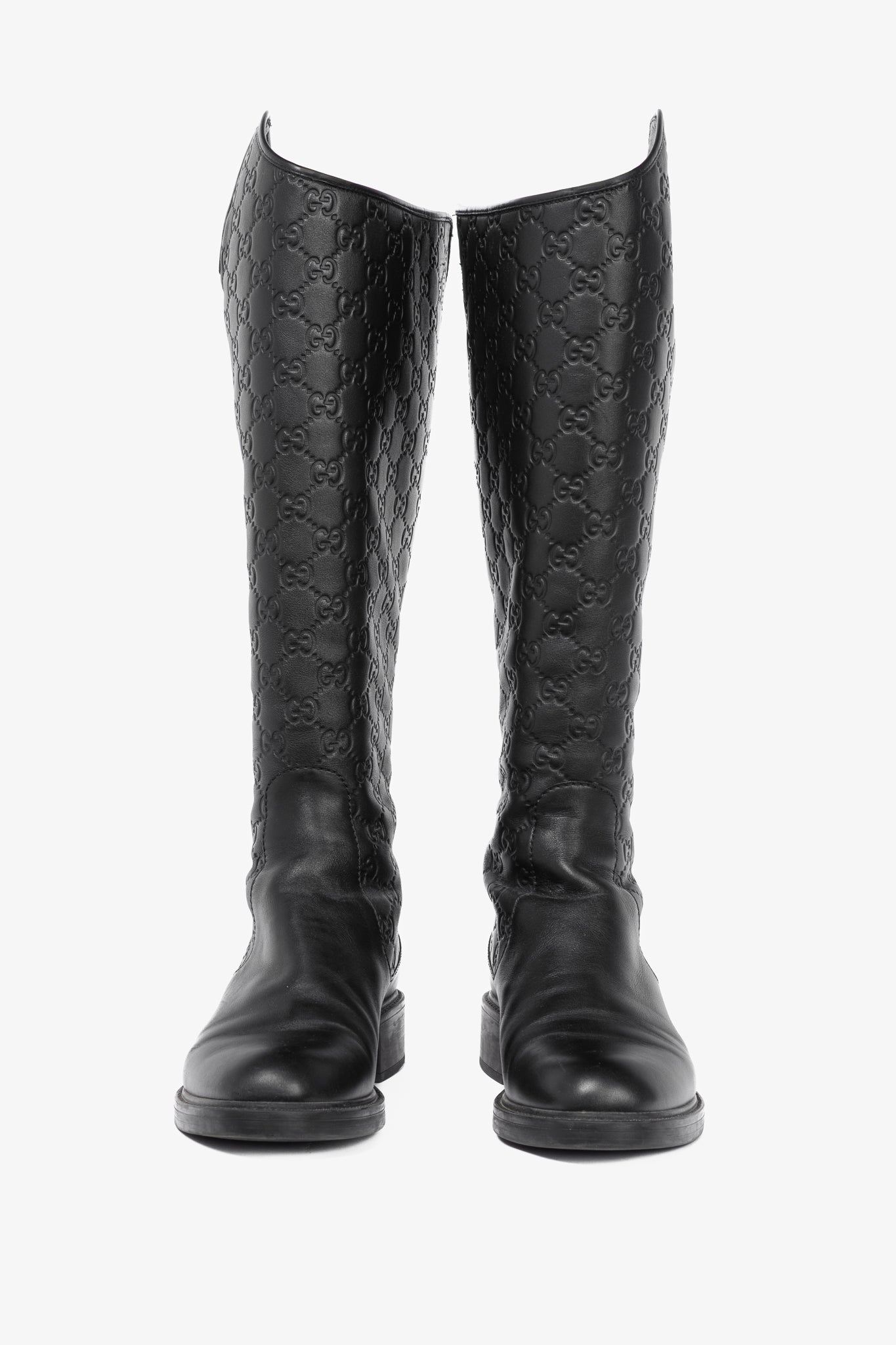 Gucci Maud Nero Soft Guccissima Leather Knee-High Riding Boots