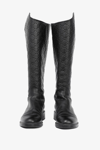 Gucci Maud Nero Soft Guccissima Leather Knee-High Riding Boots