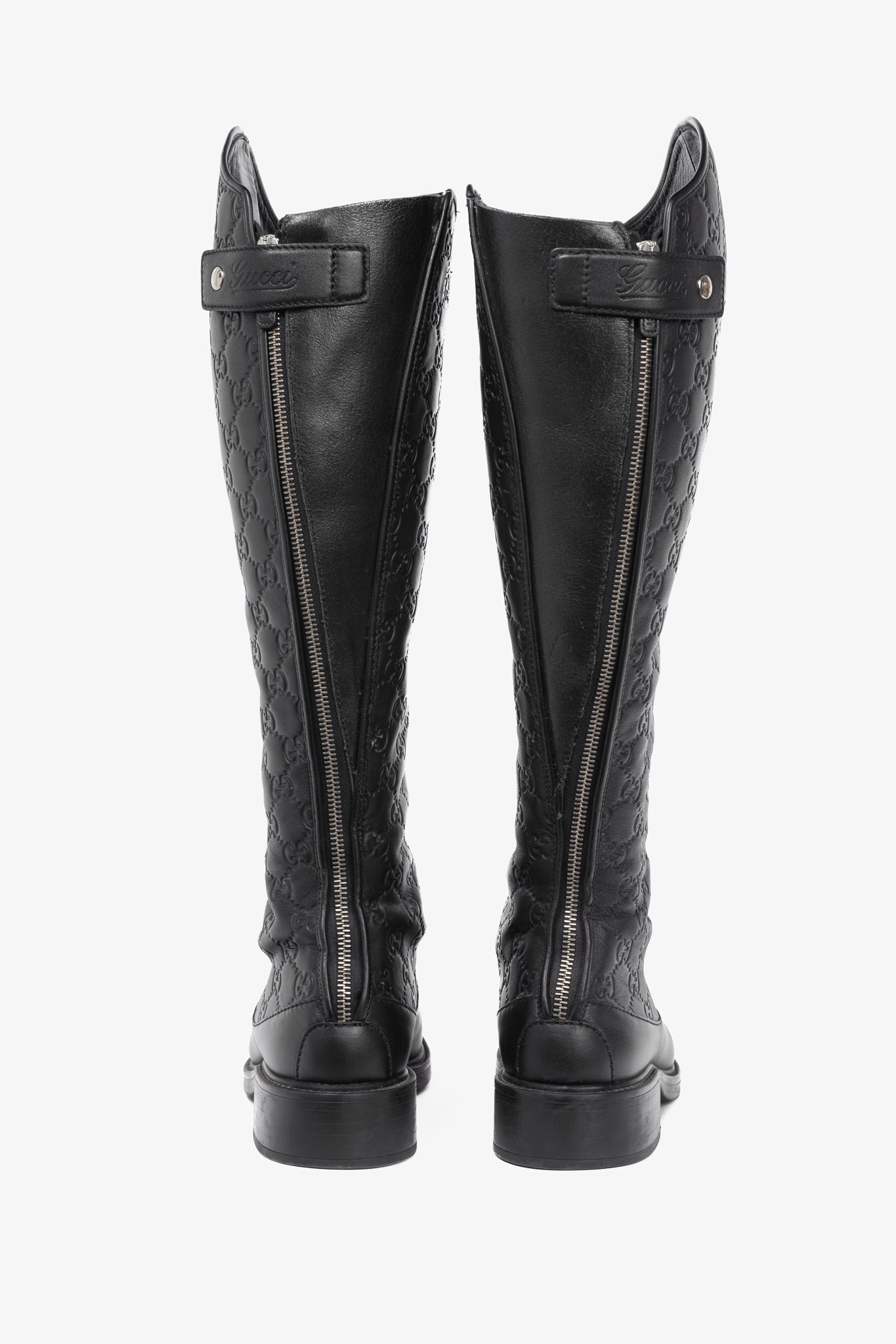 Gucci Maud Nero Soft Guccissima Leather Knee-High Riding Boots