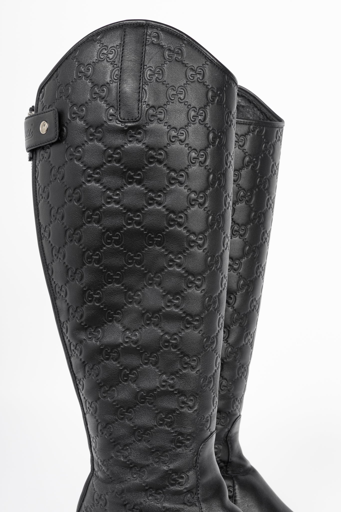 Gucci Maud Nero Soft Guccissima Leather Knee-High Riding Boots