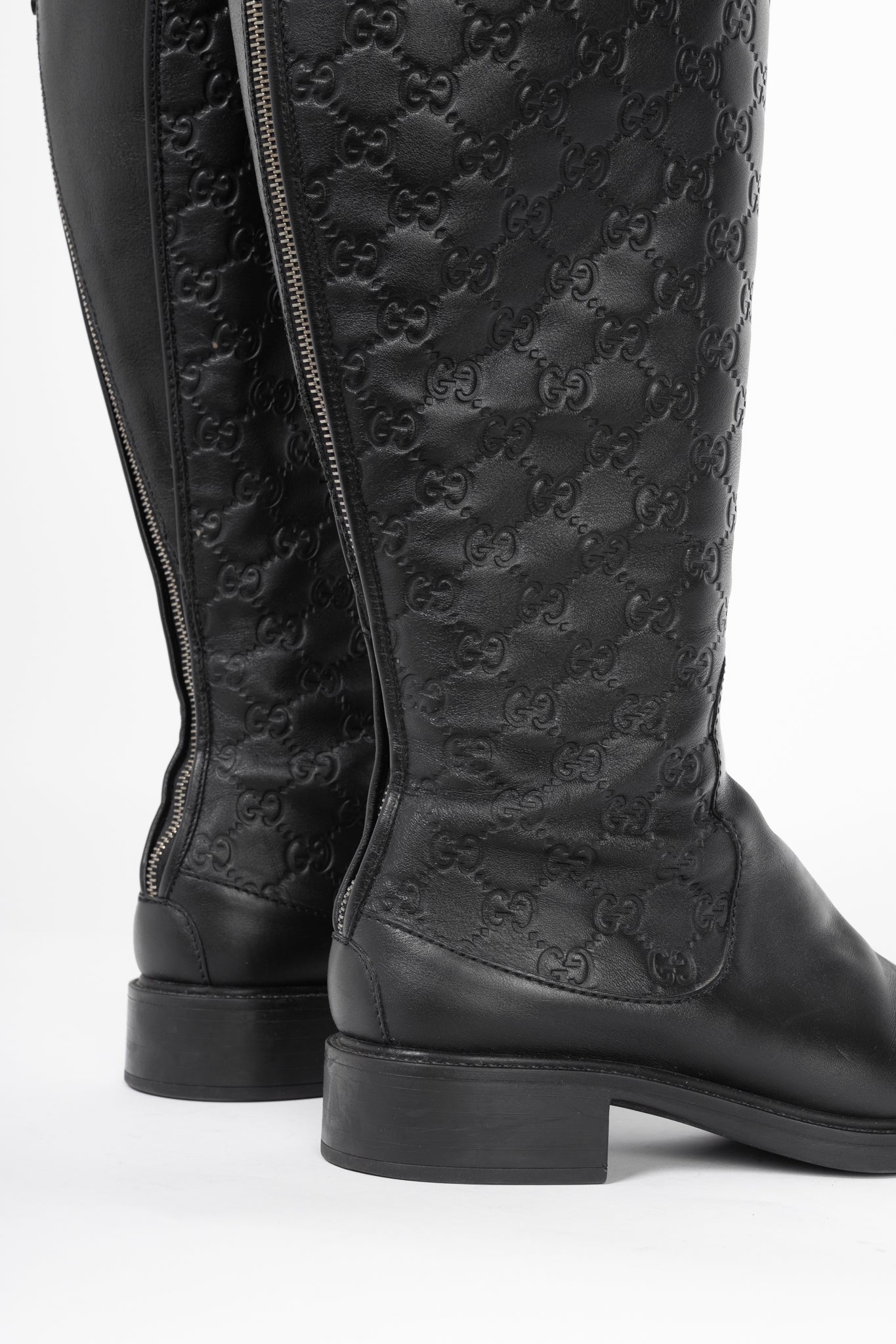 Gucci Maud Nero Soft Guccissima Leather Knee-High Riding Boots
