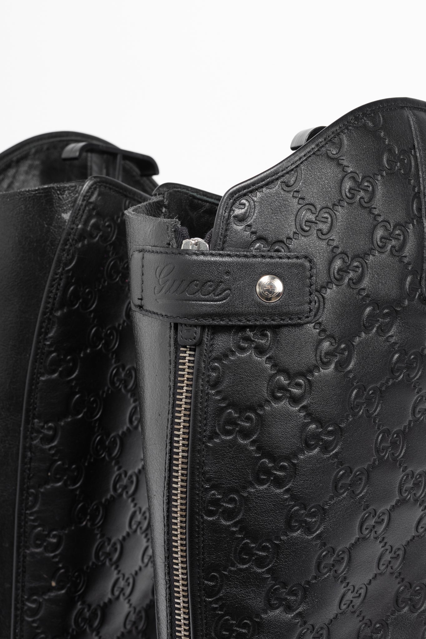 Gucci Maud Nero Soft Guccissima Leather Knee-High Riding Boots