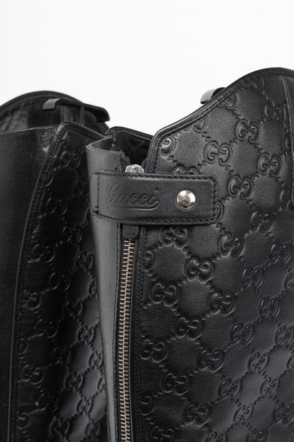 Gucci Maud Nero Soft Guccissima Leather Knee-High Riding Boots