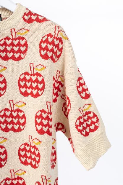 Gucci Les Pommes Beige Wool-Blend Oversized Sweater