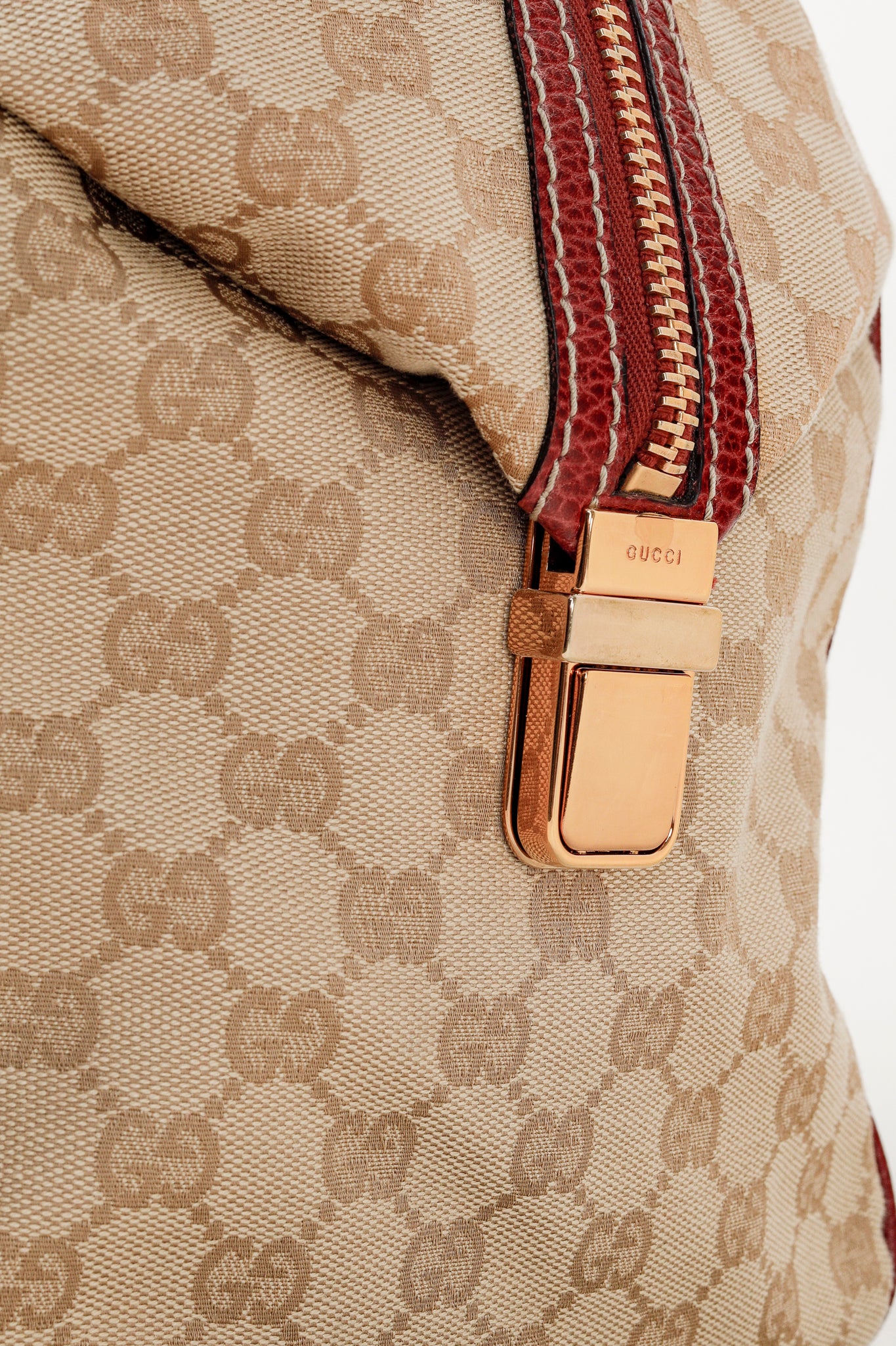 Gucci Aviatrix Guccissima Hysteria Leather-Trimmed Khaki Boston Bag