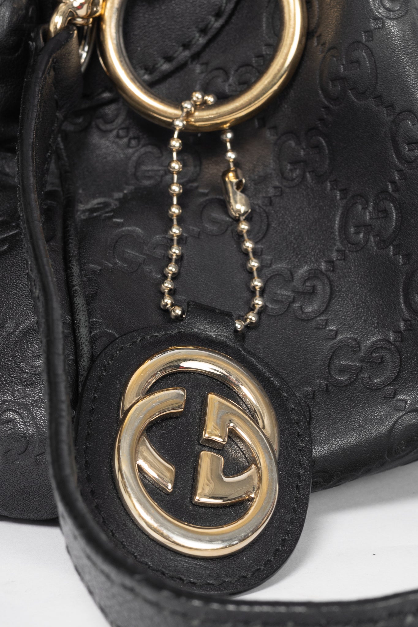Gucci Sukey Black Guccissima Leather Boston Bag