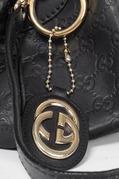 Gucci Sukey Black Guccissima Leather Boston Bag
