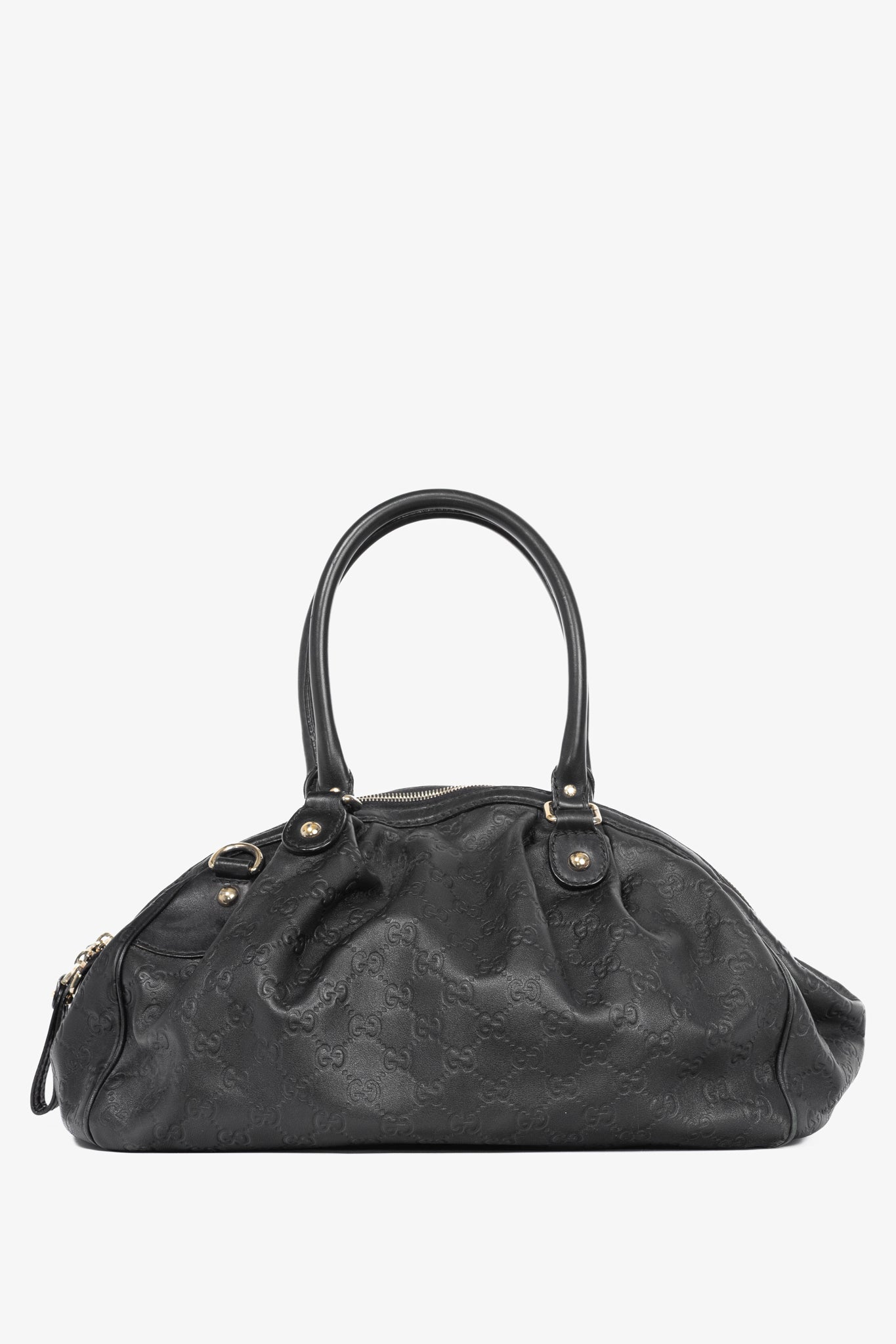 Gucci Sukey Black Guccissima Leather Boston Bag