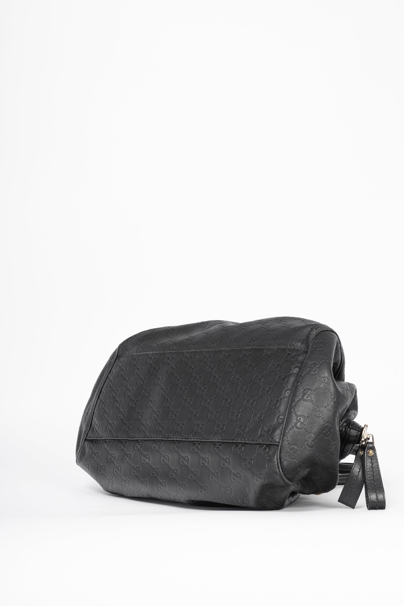 Gucci Sukey Black Guccissima Leather Boston Bag