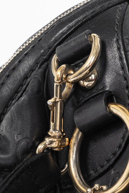 Gucci Sukey Black Guccissima Leather Boston Bag