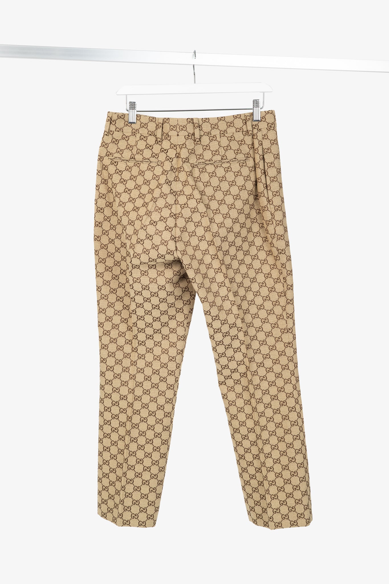 Gucci Beige & Ebony GG Canvas Cropped Pant