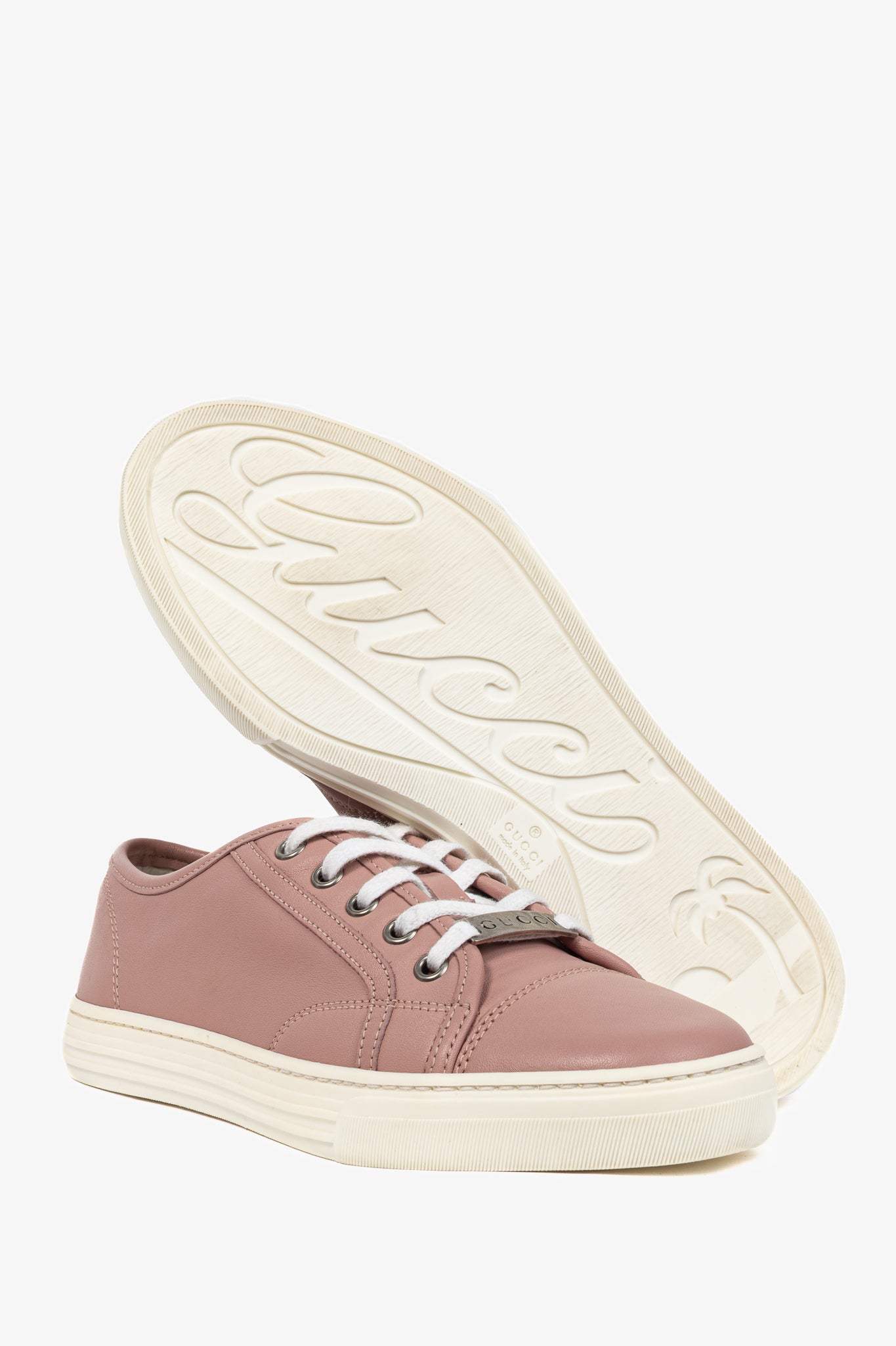 Gucci Pink Miro Soft Leather Low-Top Sneakers