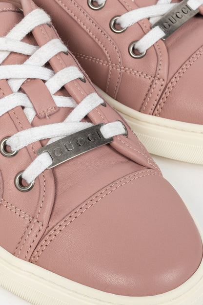 Gucci Pink Miro Soft Leather Low-Top Sneakers
