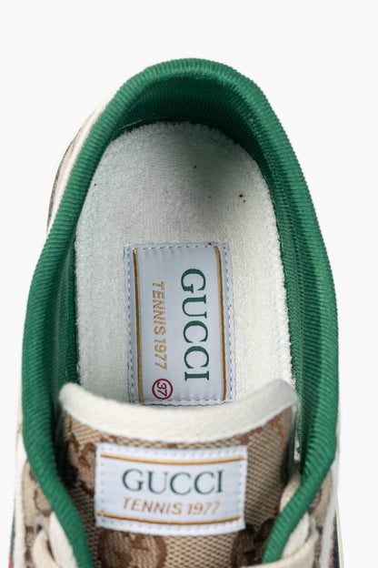 Gucci Gucci Tennis 1977 Beige & Ebony Original GG Canvas Sneakers