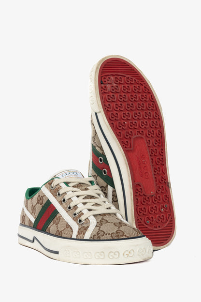 Gucci Gucci Tennis 1977 Beige & Ebony Original GG Canvas Sneakers