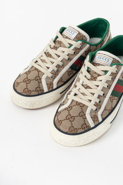 Gucci Gucci Tennis 1977 Beige & Ebony Original GG Canvas Sneakers