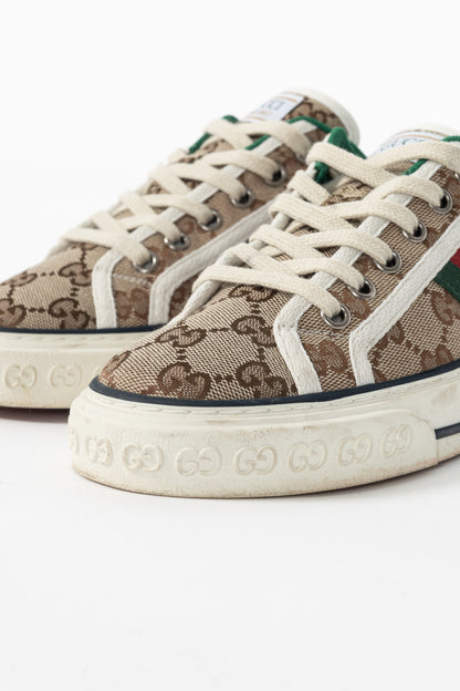 Gucci Gucci Tennis 1977 Beige & Ebony Original GG Canvas Sneakers