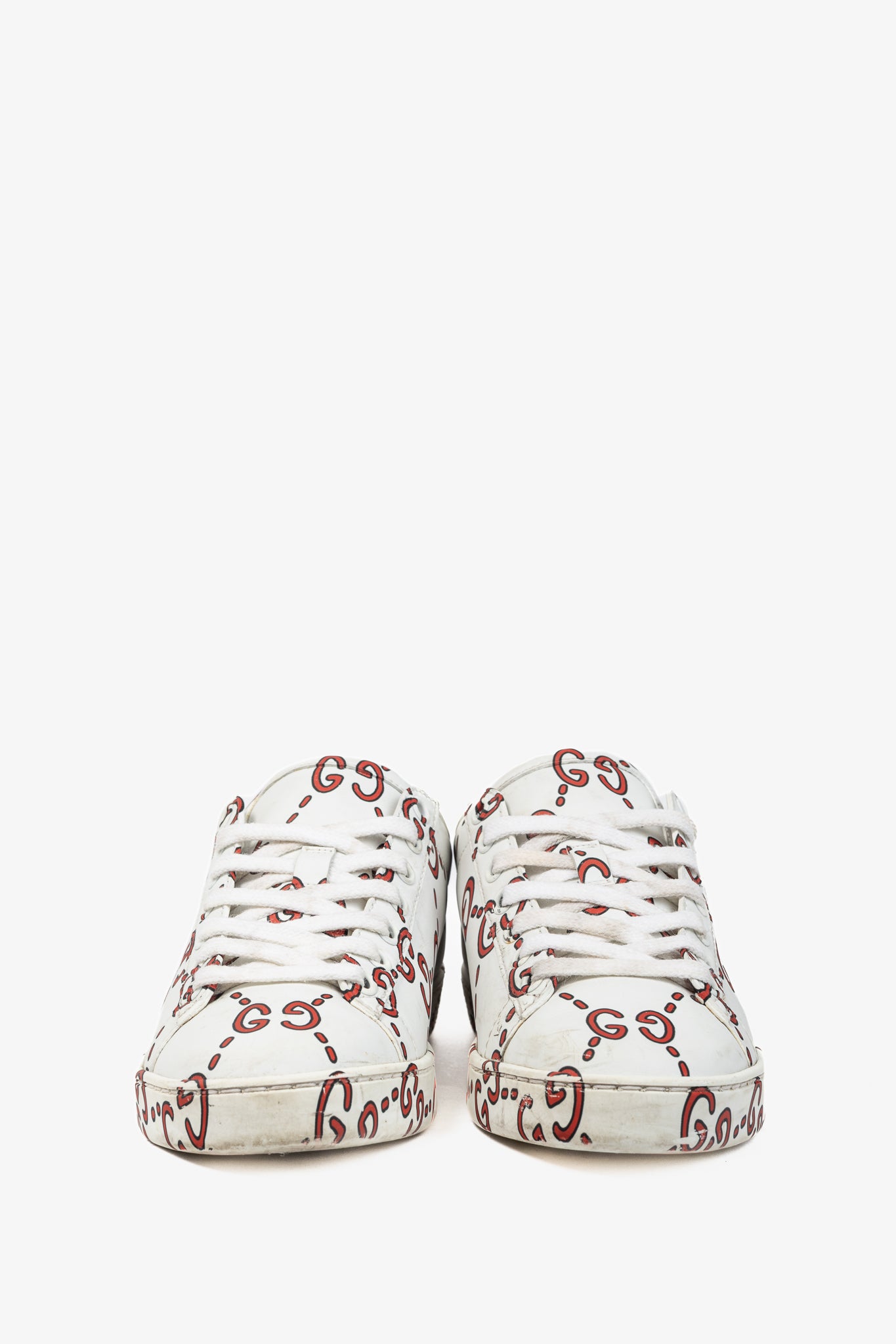 Gucci Ace White GG Ghost Lace-Up Sneakers