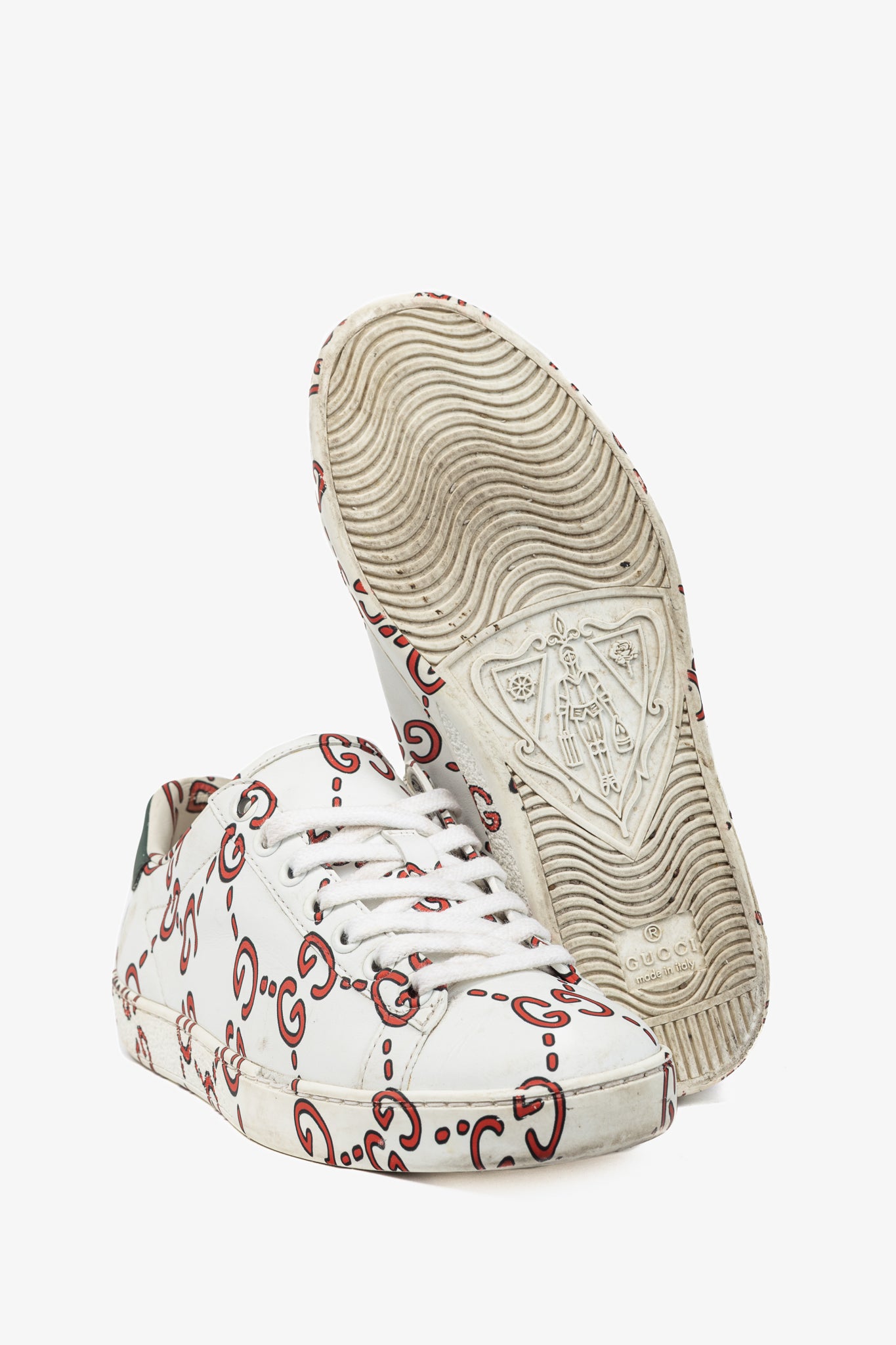 Gucci Ace White GG Ghost Lace-Up Sneakers