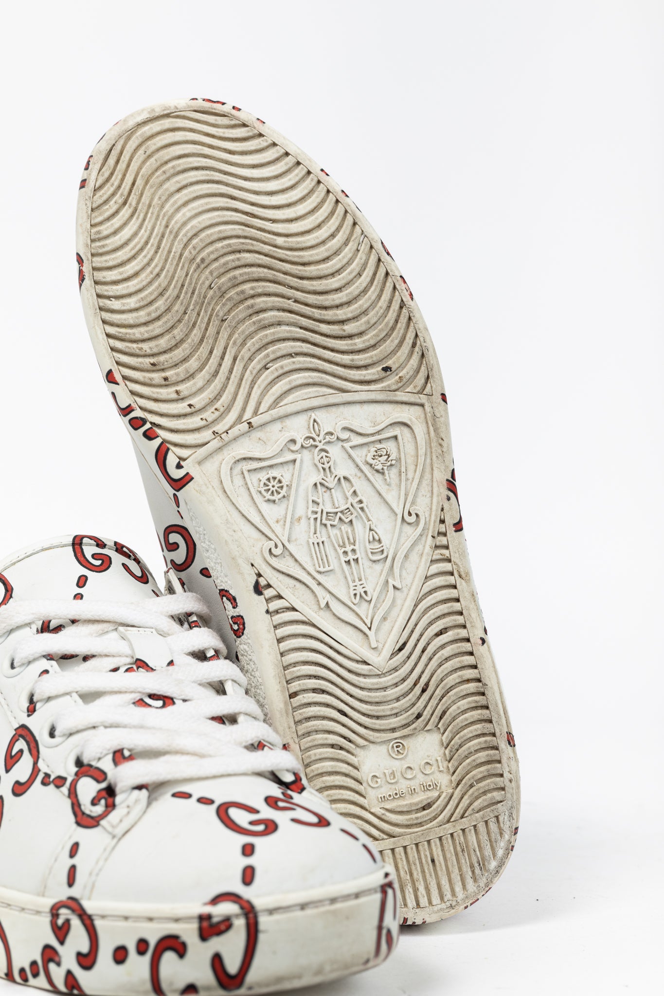 Gucci Ace White GG Ghost Lace-Up Sneakers