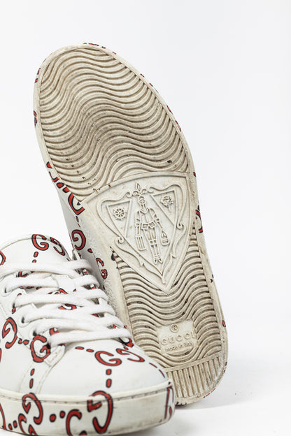 Gucci Ace White GG Ghost Lace-Up Sneakers