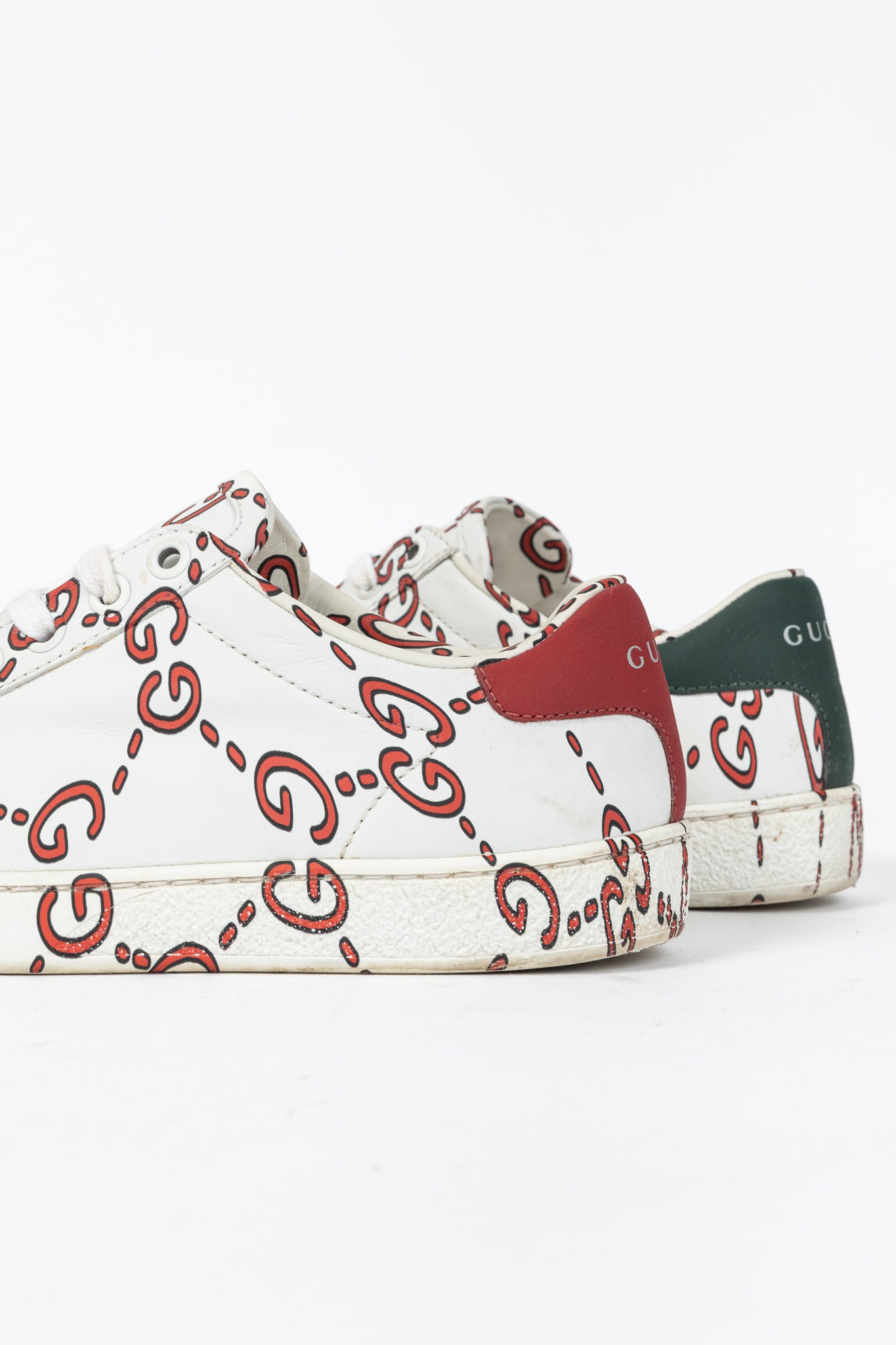 Gucci Ace White GG Ghost Lace-Up Sneakers