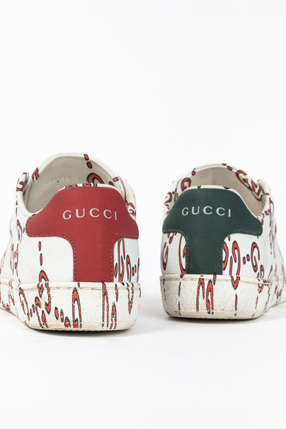 Gucci Ace White GG Ghost Lace-Up Sneakers