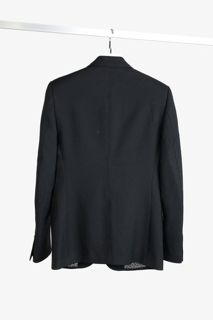 Gucci Black Wool-Blend Pique Tailored Blazer