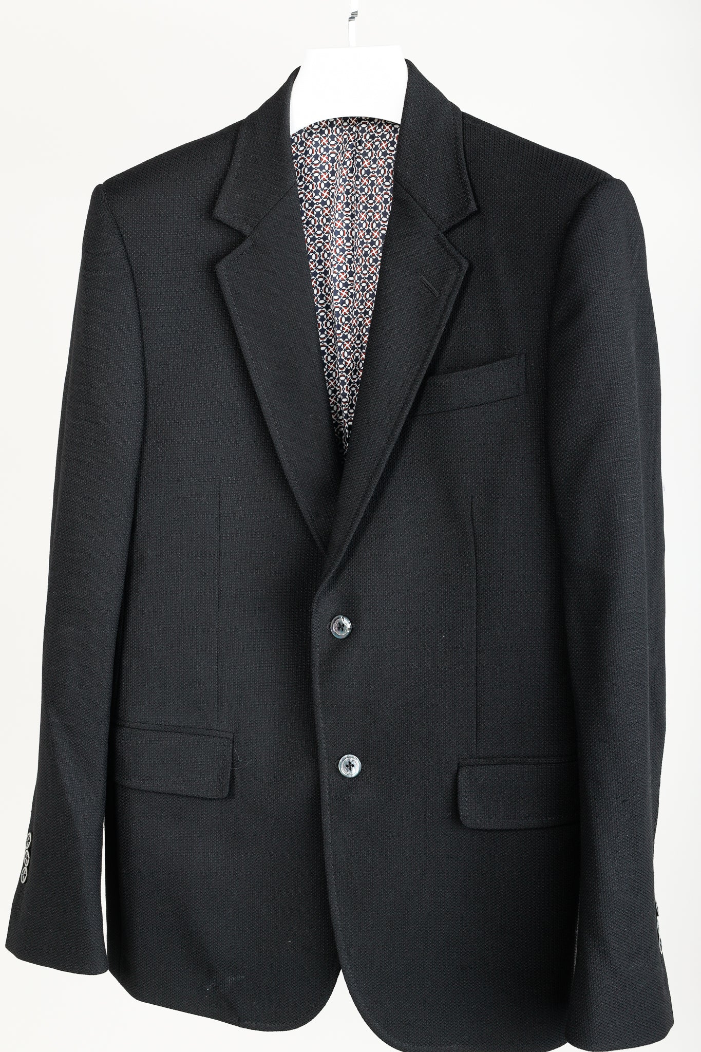 Gucci Black Wool-Blend Pique Tailored Blazer