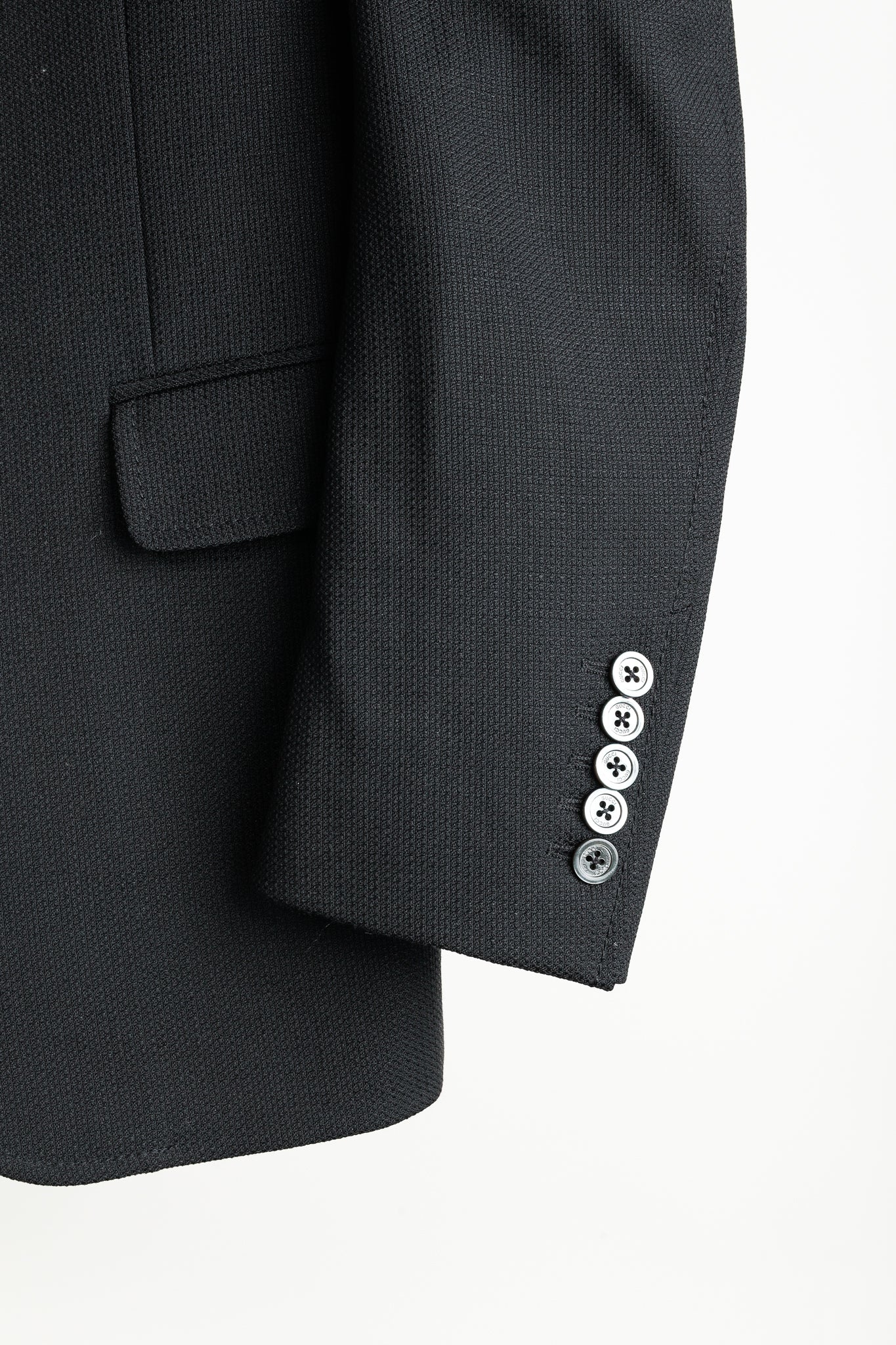 Gucci Black Wool-Blend Pique Tailored Blazer