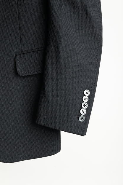 Gucci Black Wool-Blend Pique Tailored Blazer