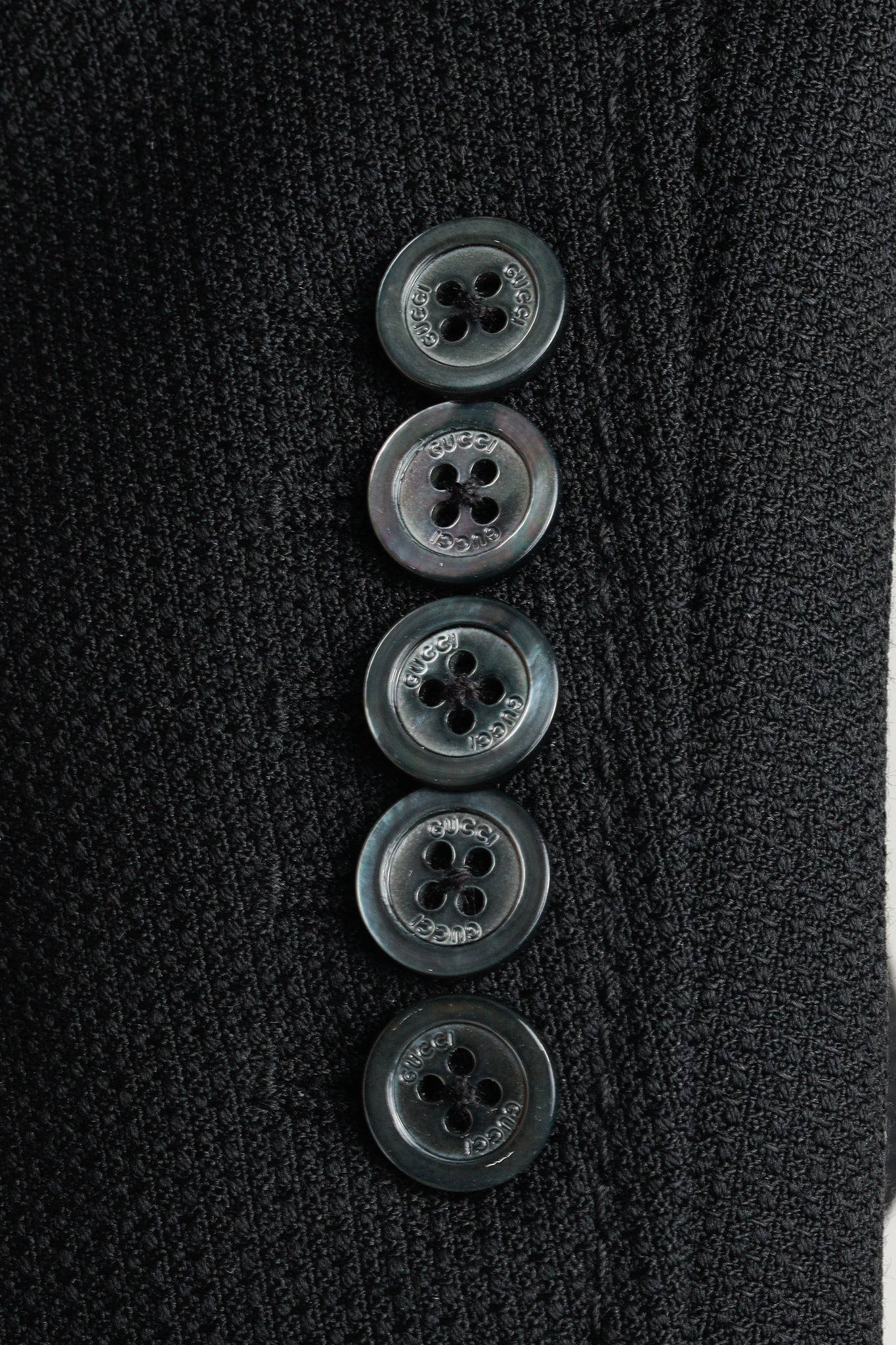 Gucci Black Wool-Blend Pique Tailored Blazer