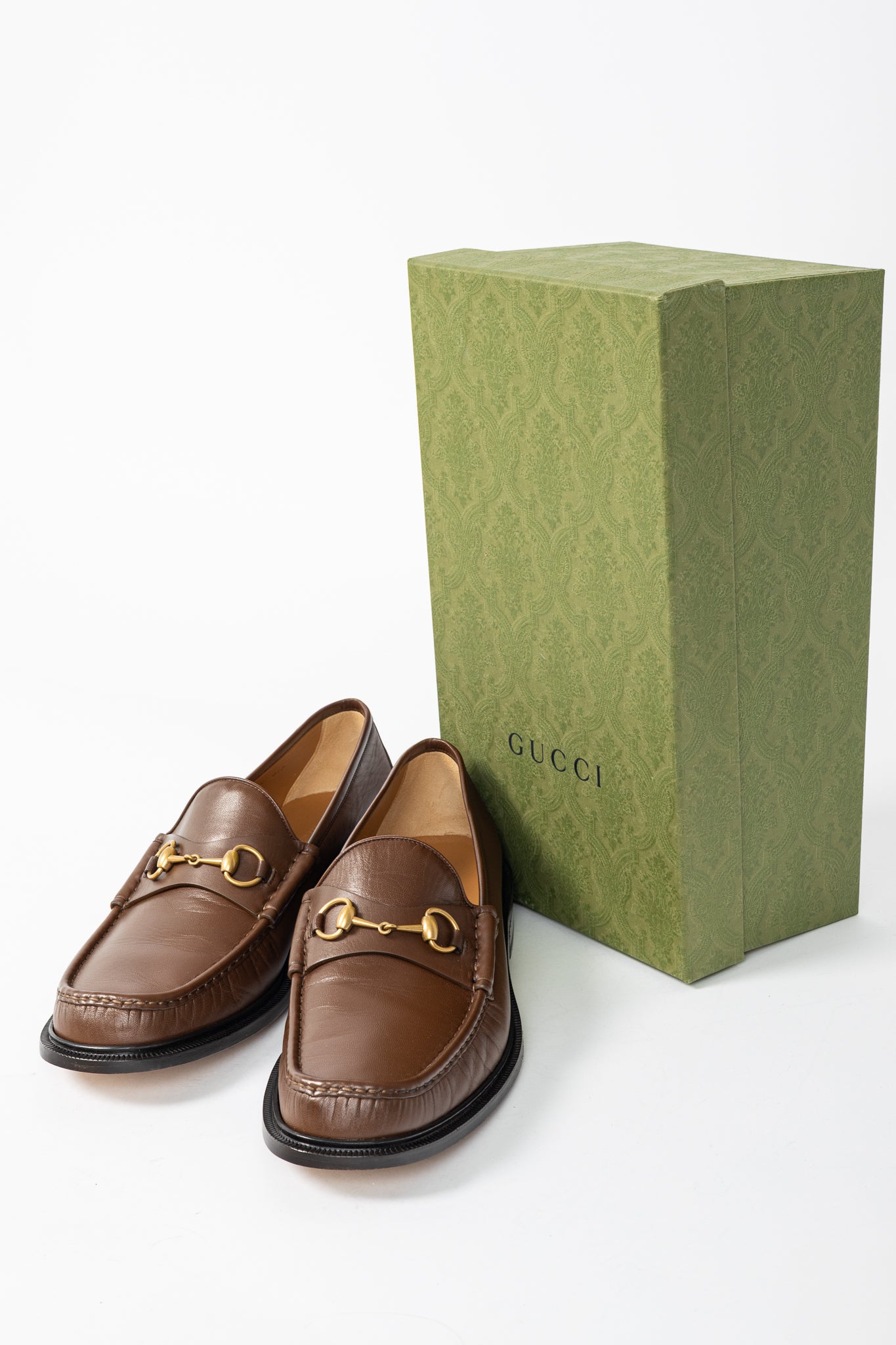 Gucci Wislet Brown Sugar Mandala Goat Horsebit Loafers