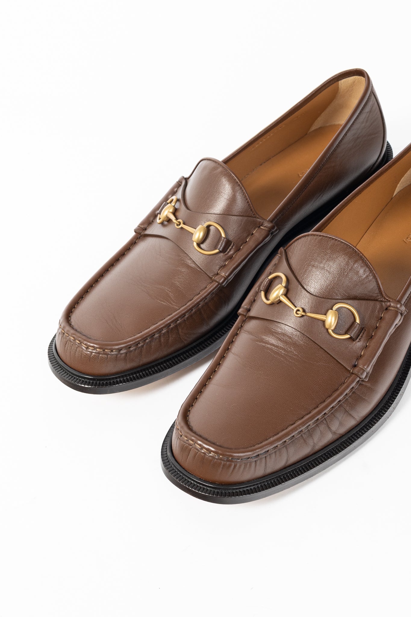 Gucci Wislet Brown Sugar Mandala Goat Horsebit Loafers