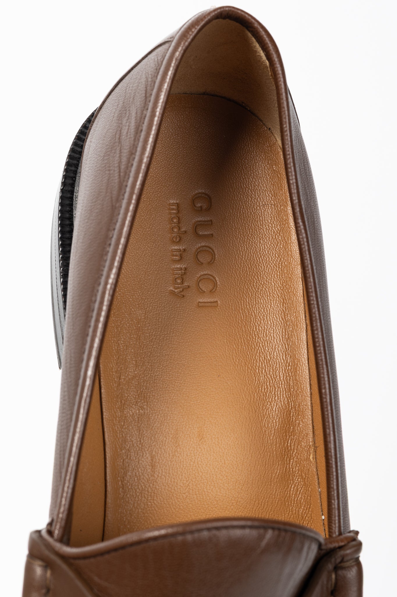 Gucci Wislet Brown Sugar Mandala Goat Horsebit Loafers