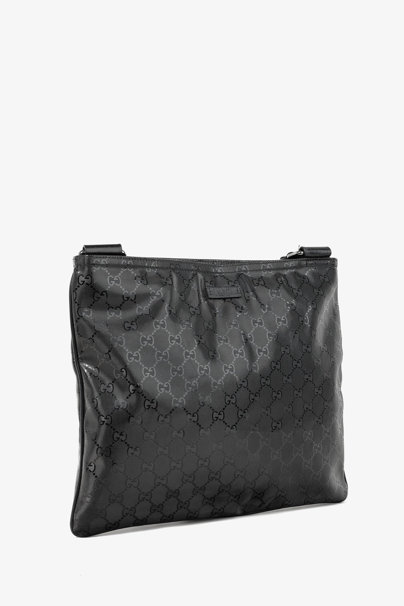 Gucci Black GG Imprime Coated Canvas Messenger Bag