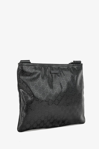 Gucci Black GG Imprime Coated Canvas Messenger Bag